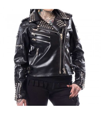 New Women Biker Fashion Jacket Heartless Razer Black EMO Jacket Punk Ladies Jacket